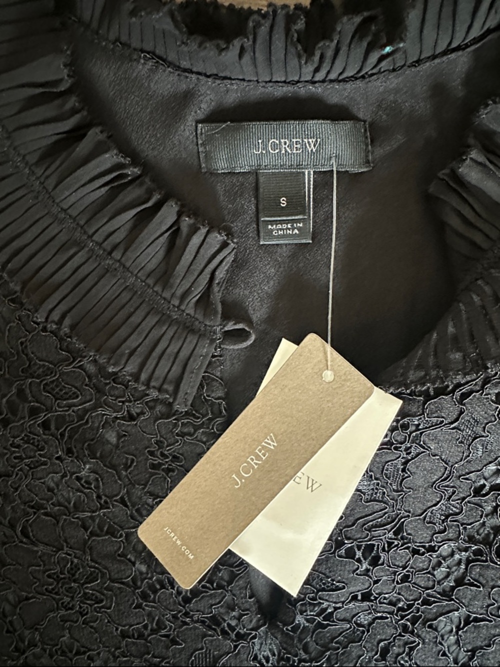 J.Crew Lace Ruffle Neck Blouse - Picture 3 of 8
